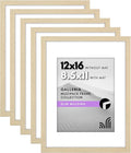 Americanflat 12x16 Picture Frame with Polished Plexiglass - Set of 5 - Use as 8.5x11 Frame with Mat or Display 12x16 Photo Without Mat - Galleria Collection - Picture Frames for Wall - Natural Oak