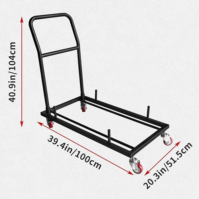Folding Chair Dollies,Steel Folding Chair Storage Cart,L-Shaped Chair Rack Trolley for Commercial,Home Kitchen,Flat Stacking Plastic Resin