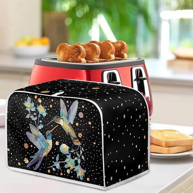Hummingbirds Print 2 Slice Toaster Cover Waterproof Toaster Dust Cover Fingerprint Protection for Kitchen Small Appliance