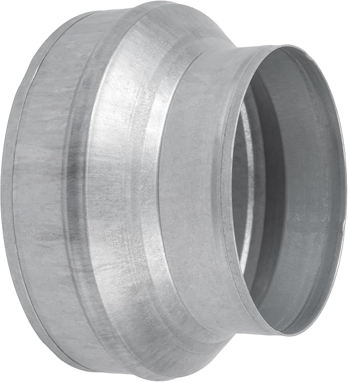 8" to 6" Inch Duct Pipe Adapter - Galvanized Steel HVAC Ducting Reducer for Ventilation - PVC Pipe, Hose Coupler - Heavy Duty Exhaust, Air Conditioner Fittings - Vent Flange Connector