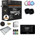SteamSpa Steam System 7.5kW Steam Shower Generator with Bluetooth Wifi, Quickstart Continous Steam, Advanced Touch Pad Screen, Chroma Lights, Drain Pan and Auto Drain Chrome RVBS750CH-A