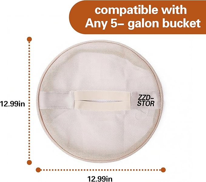 5 Gallon Bucket Lids，Bait Bucket Lid and Trash Can Lid for Yeti 5 Gallon,Elastic Net Lid for Boating, Camping