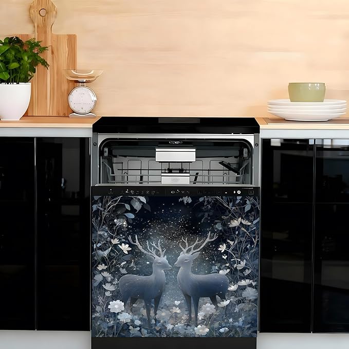 Dishwasher Magnet Cover, Dishwasher Magnetic Decoration, Animal-Themed Sticker, Dishwasher Refrigerator Protection Decoration, Kitchen Art Decoration 23x25.5 inches