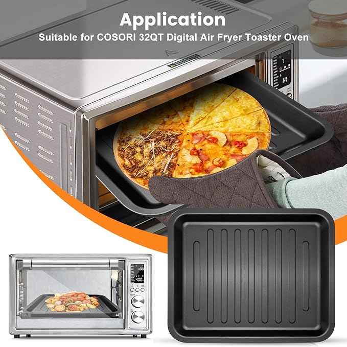 Air Fryer Replacement Parts for COSORI 13 in 1 CS130-CFH CS130-AO 12 in 1 CO130-AO 32Qt Air Fryer Toaster Oven Combo, Air Fryer Rack Accessories Grill Pan Grill Plate Crisper Plate Tray