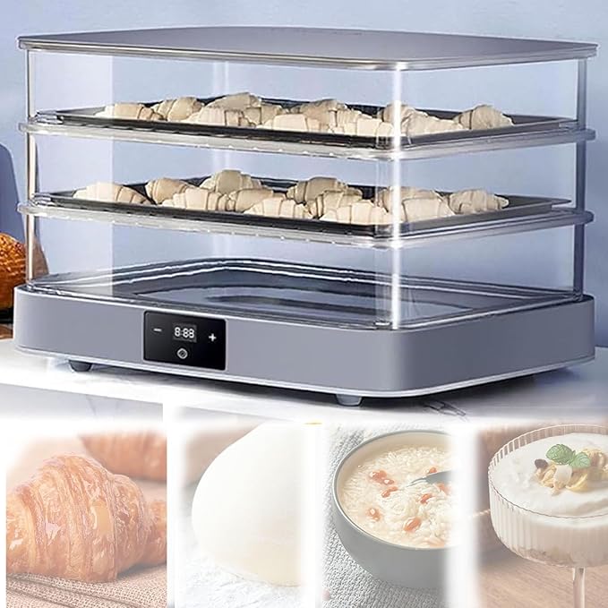 All-in-One 40L Electric Bread Proofer & Dough Raising Box Professional Proofing Box with Precise Temperature & Timing Control, Automatic Humidity for Perfect Fermentation