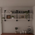 Industrial Pipe Shelving Rustic White Pipe Wall Shelves Industrial Shelves with Wood Planks Floating Shelves 60 Inch Farmhouse Bathroom,Kitchen Shelving Wall Mounted