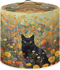 Xoenoiee Black Cat Foral Pattern Kitchen Appliance Dust Cover with Pockets, Electric Pressure Cooker Cover Compatible with Rice Cooker Cover Air Fryer Cover, for 3 Qt Pot