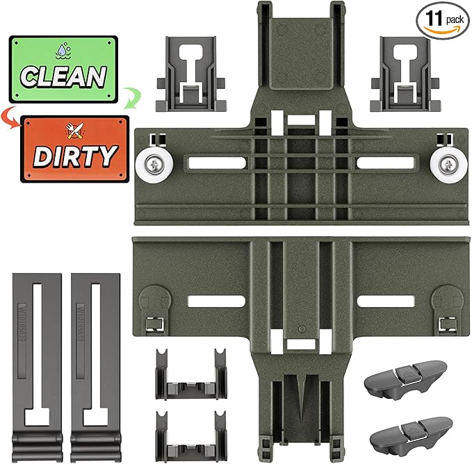 Upgraded W10350376 Dishwasher Top Rack Adjuster Parts For Whirlpool Kenmore W10195840 KUDS30IXSS4 Upper Rack Part,KUDS30FXSS5 Dishwasher Replacement Top Rack,For Kitchenaid Dishwasher Parts Upper Rack