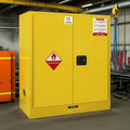 170 Gal Double Layer Alloy Steel Flammable Liquid Storage Cabinet with 3-Point Locking System and 2-Inch Leakproof Sump, Large Metal Safety Storage Cabinet for Factory, Lab, Garage Use
