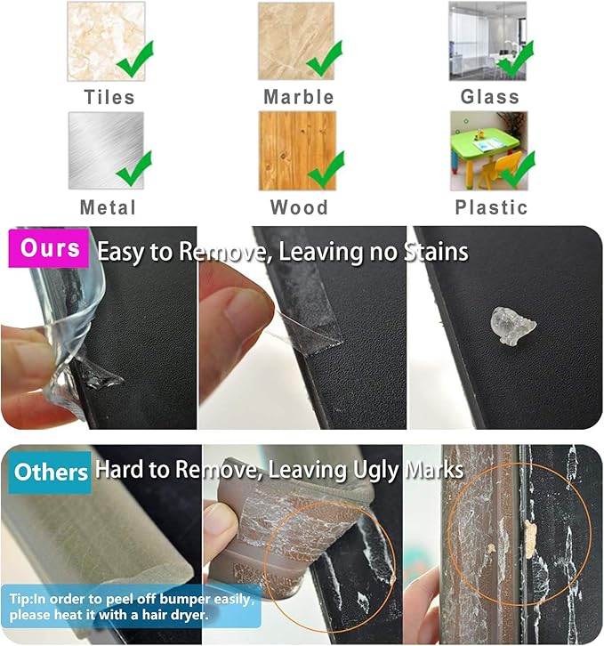 Edge Protector 100% Silicone, Baby Proofing Thin Corners Clear Guards, Pre-Tape Adhesive Soft for Kids Safety, Child Table Cabinets Furniture Bumper (2/5x2/5 in, 3 FT)