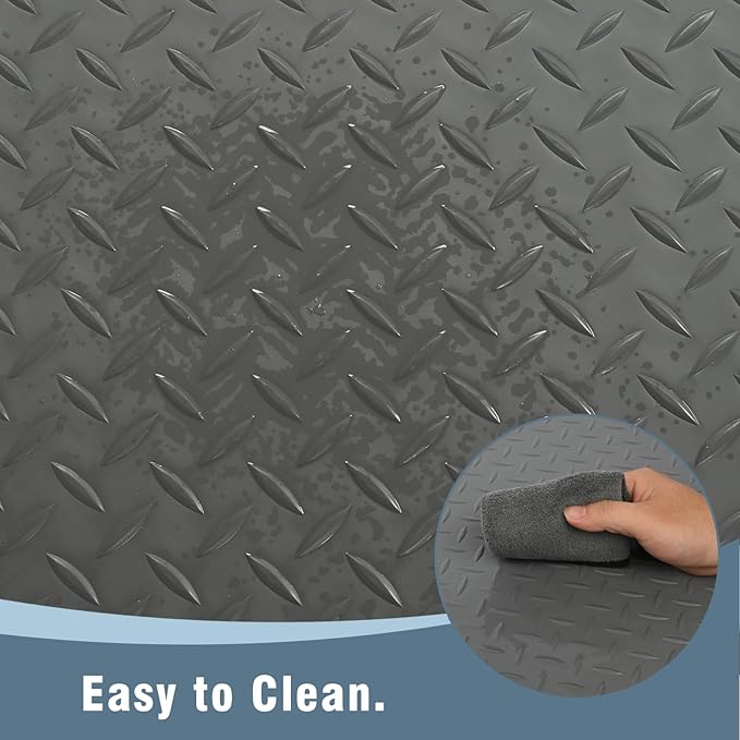 Anti Fatigue Mats Industrial 3' x 5' 15/16" Thick Ergonomic Standing Mat Commercial Kitchen Mat Heavy Duty Diamond Plate Cushioned Shop Floor Mats Helps Relieve Back and Leg Soreness, Grey