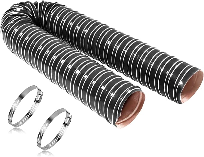 NOWBALL 2in Automotive Air Duct Hose, Length 2 Meter-6.6ft, 2" Silicone Flexible Cooling Ducting, 50mm High Heat Brake Exhaust Hose for Car, Garage, Dryer Air System Black