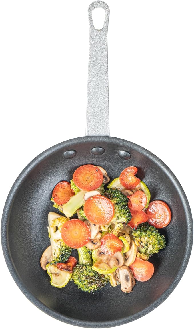 Restaurantware-Met Lux 7 Inch Fry Pans, 6 No-Stick Frying Pans - Induction-Ready, Triple-Riveted, Black Aluminum Cooking Skillets, Durable, For Searing, Sautéing, And Browning Food