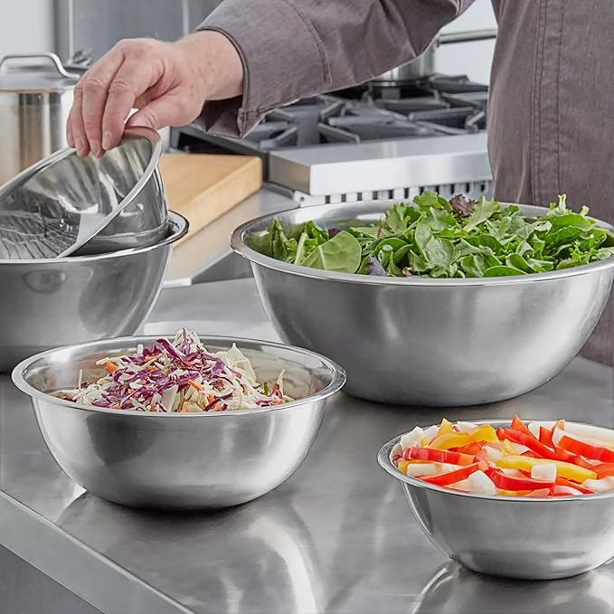 Stainless Steel 13 QT Mixing Bowl | Home & Commercial Quality | Flat Bottom | Cooking, Baking, Meal Prep [1PK]