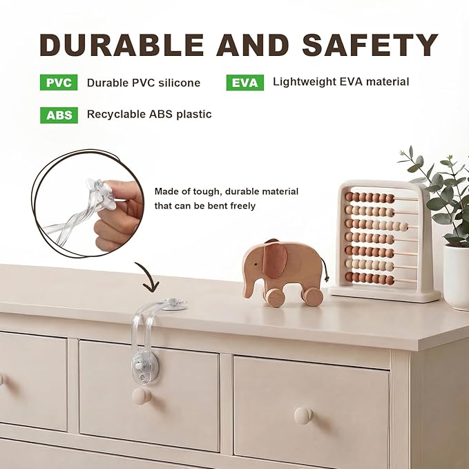 Baby Proofing Kit, 45 Pack Child Safety Pack – Cabinet & Drawer Locks, Corner Guards, Outlet Covers, Universal Safety Straps, Sliding Cabinet Locks, Door Stopper，Keep Your Child Safe at Home