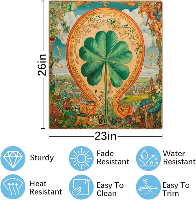 Clover Floral Vintage Colorful Dishwasher Magnet Cover, Reusable Refrigerator Panel Stickers Microwave Front Door Covers Magnets for Kitchen Home Appliances Holiday Party Decorations 23 X 26 in