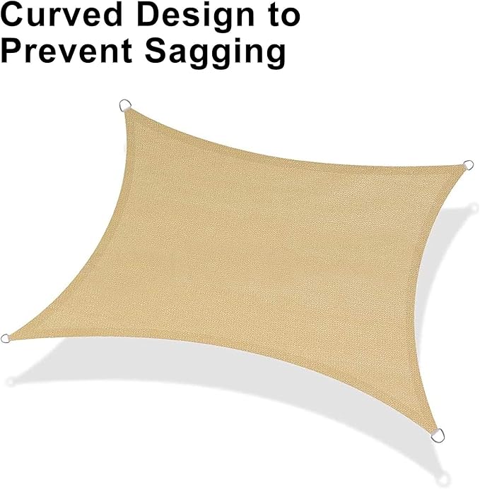 LOVE STORY Custom Size 6' x 14' Sand Sun Shade Sail Canopy Commercial Rectangle Sail Shade Fabric for Patio Garden Backyard Pool (Customized)