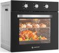 AMZCHEF Wall Ovens 24 inch Electric: 2800w Single Wall Oven with 6 Cooking Modes, 2.72 Cu.Ft. Electric Wall Oven, Convection Oven with Mechanical Knobs Control, Black
