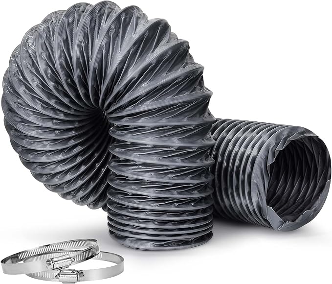 Dryer Vent Hose, 4 Inch X 16FT Flexible Nylon Ducting – Wear-Resistant & Tear-Proof Venting Hose, Upgraded Fire-Resistant Hose for HVAC, Greenhouse(Length 16.4 Feet)