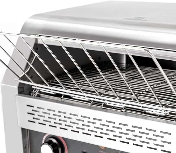 Commercial Conveyor Toaster-450 Slices/H, 2600W Stainless Steel Toasters with Seven Speeds & Independent Temperature Control, Toaster Ovens Countertop for Raditional White Slices (TT-450L)