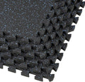 Xspec 1/2" Thick 48 sq ft (12 Tiles) Interlocking Rubber Top EVA Foam Exercise Mat | Home Gym Mats Workout Flooring Tiles for Gyms, Fitness Rooms | Durable Grip Protective Flooring, Black/Blue