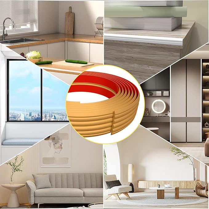 10FT Flexible Wall Corner Protector Moulding Trim, Peel and Stick Inside & Outside Wall Corner Guards Edge Protector,Self Adhesive Molding Trim Strip for Edge Ceiling