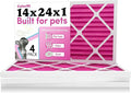 Colorfil 14x24x1 Air Filter (4-Pack) | Made in the USA | Color Changing | Remove Cat and Dog Odor | MERV 8 for Pet Hair Dander and Dust | 13.75"x23.75"x0.75" Exact Size