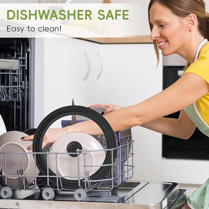 Universal Lid for Pots, Pans and Skillets, Tempered Glass Lid fit 6.5", 7", 8" Skillets, Pots, Frying Pans, Cast Iron, Crock Pot and Other Glass Covers Replacement