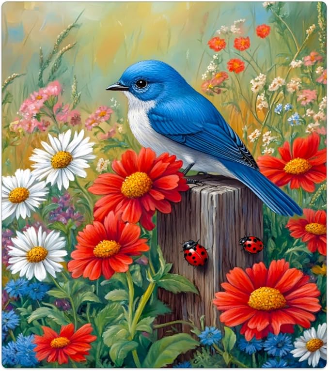 Spring Flowers Birds Dishwasher Magnet Cover Front Dishwasher Cover Decor Reusable Magnetic Door Cover Panel Decal Home Appliances Stickers Kitchen Refrigerator Fridge 23"x26"