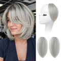 REECHO Clip in Hair Volumizer, Short Thick Clip in Hairpieces Adding Extra Hair Volume Extensions for Women with Thin Fine (Grey, 8 Inch(Pack of 2))