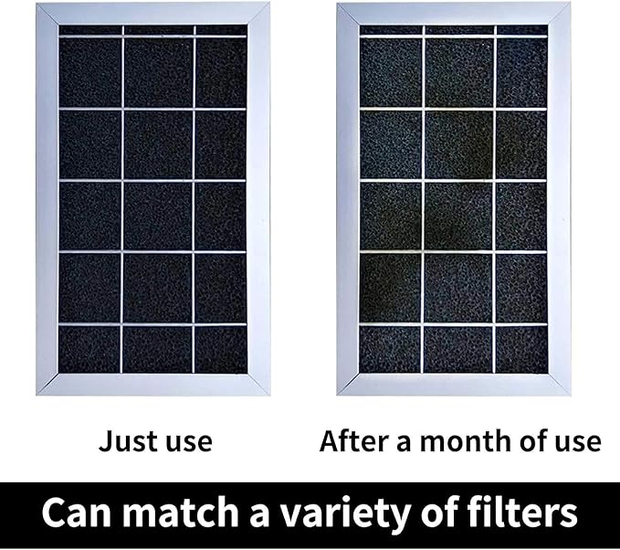 Cut-to-Fit Activated Carbon Filter Sheet Charcoal Air Vent Filters Pad Black Range Hood AC Replacement Fabric Filter 2 Pack 16" x 48" x 0.2"