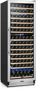 Tylza 24 Inch Wine Fridge Dual Zone, 180 Bottles Wine Cooler Refrigerator With Stainless Steel and Professional Compressor, Fast Cooling Low Noise and No Fog Built-in or Freestanding