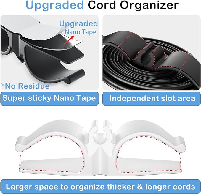 Upgraded kitchen appliance cord organizers Stick On Appliance Wire Organizer, Cord Organizer for Appliances Wire Wrapper for Kitchen Appliances Mixers, Coffee Maker, Pressure Cooker