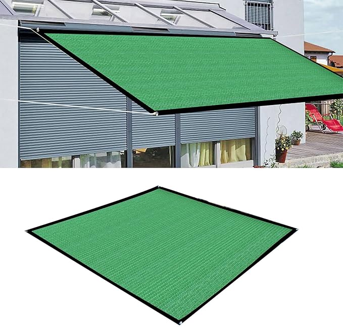 Outdoor Garden Square Green Sun Shade Sail Canopy with Enhanced Ventilation, 2x2m 14-Stitch, UV Protection