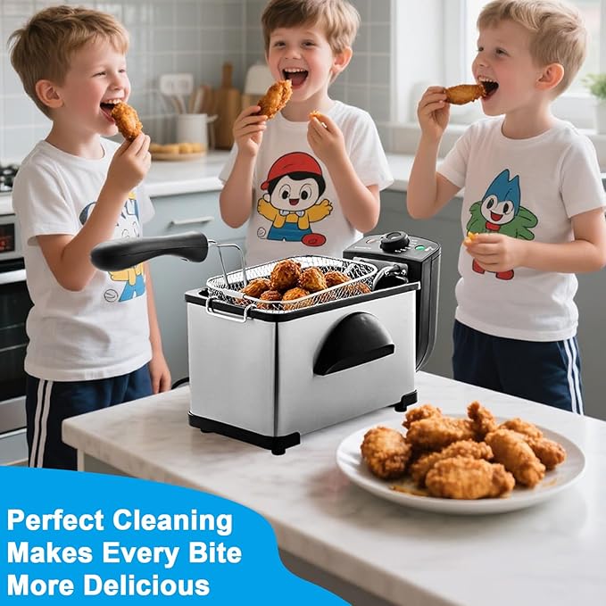 XANGNIER Deep Fryer with Basket Cleaning Tool Kits,6 Pcs Deep Fryer Cleaner Brush Accessories(Excluding Deep Fryer)