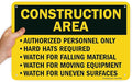 SmartSign "Construction Area - Authorized Personnel Only, Hard Hats Required" Sign | 12" x 18" Aluminum