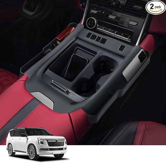 Central Control Silicone Storage Box for 2024-2026 Nissan Patrol Y63 Xe Se Titanium Se Platinum City Central Control Panel Tray Organizing Box Interior Modification Accessories (Chassis-Free Lifting)
