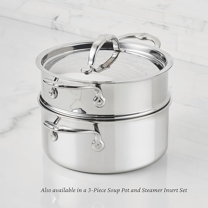 Hestan ProBond Luxe 3-Quart Soup Pot with Lid, Professional Clad Stainless Steel, ProCore Tri-Ply Clad Construction, Polished Exterior, Induction & Oven Safe