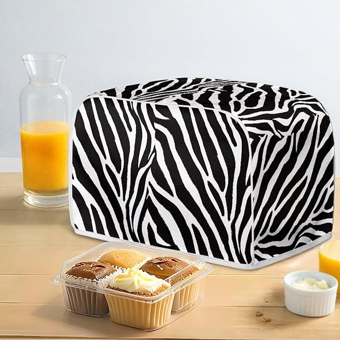 Zebra Stripe Toaster Covers 2 Slice Dust Protection Bread Maker Protectors with Top Handle Kitchen Accessories Appliance Toaster Bread Machine Cover Keep Clean