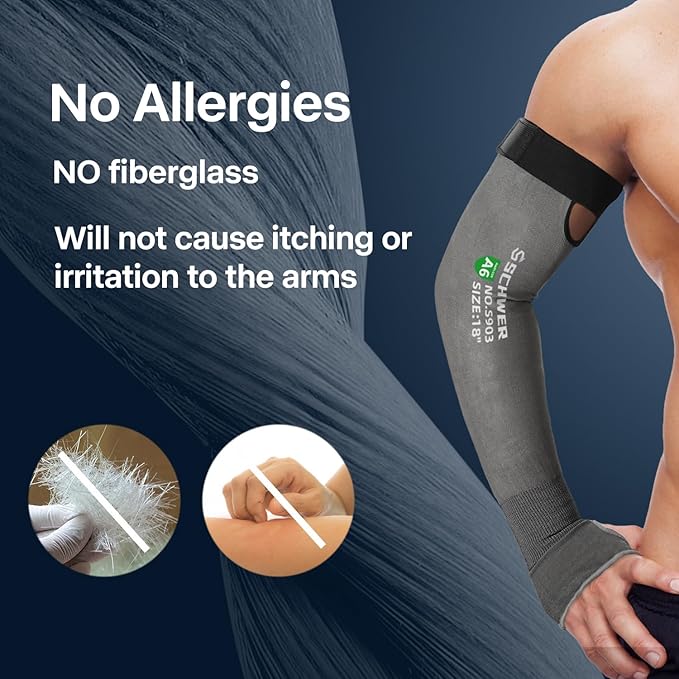 Schwer AIR-SKIN ANSI A6 Cut Resistant Arm Sleeves for Men & Women S903, Non-PFAS Arm Protectors for High Risk Work, Arm Protectors for Thin Skin, Gardening Sleeves for Farming, Lightweight, Breathable