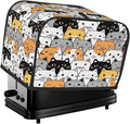 Toaster Cover 2 Slice Cute Cartoon Cat Animal Waterproof Appliance Cover with Hang Loop Bread Baker Toaster Cover for Kitchen