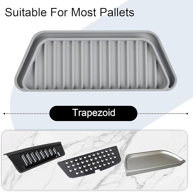KindGa Refrigerator Drip Catcher Tray,Protector Ice and Water Dispenser Pan,Fridge Spills Water Pad Catch Basin for Drainage 2 Pack (Rectangular,Grey)
