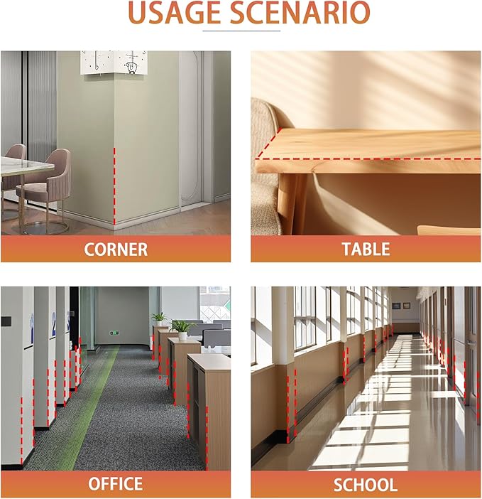 Clear Screws Installation Wall Corner Protectors, Thickened L-Shaped Furniture Edge Shields & Guards for Sharp Wall, Door Frame, Table (4pcs x 39.4''L x 1.97''W)