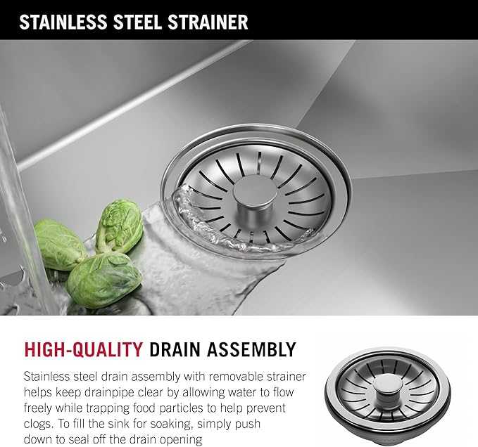 DELTA FAUCET Delta Lenta 32-inch Undermount 16 Gauge Stainless Steel Double Bowl Kitchen Sink with Accessories, 953034-32D6-SS, Satin, 32 Inch - Double Bowl