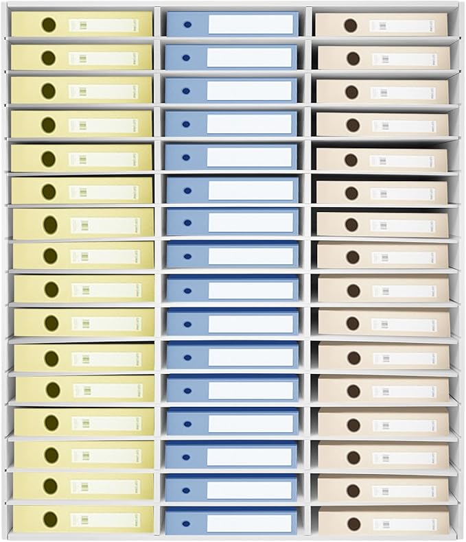48 Compartments Literature Organizer,16 Layer Mail Sorter Organizer with Adjustable Shelves, File Sorter Mail Center Paper Storage Cabinet for Office Home