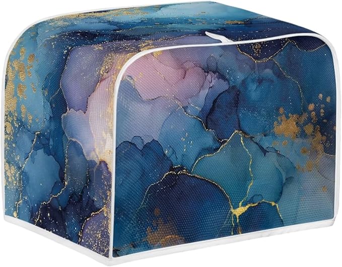 Blue Marble 2 Slice Toaster Dust Cover with Top Handle for Kitchen Decor Small Appliance Bread Toaster Oven Cover Bakeware Protector Keep off Food Stains