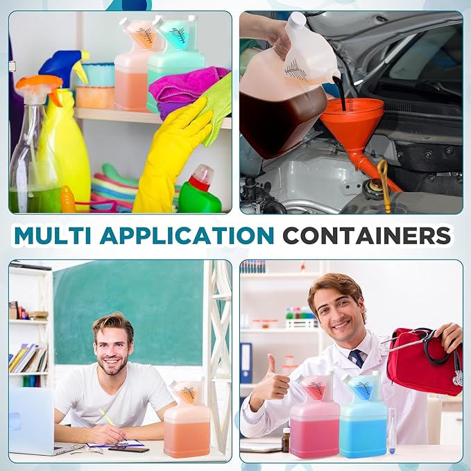 1 Pcs 128oz Measure Container and Pour Measuring Containers HDPE Plastic Measuring Bottle, 8oz Measure Capacity