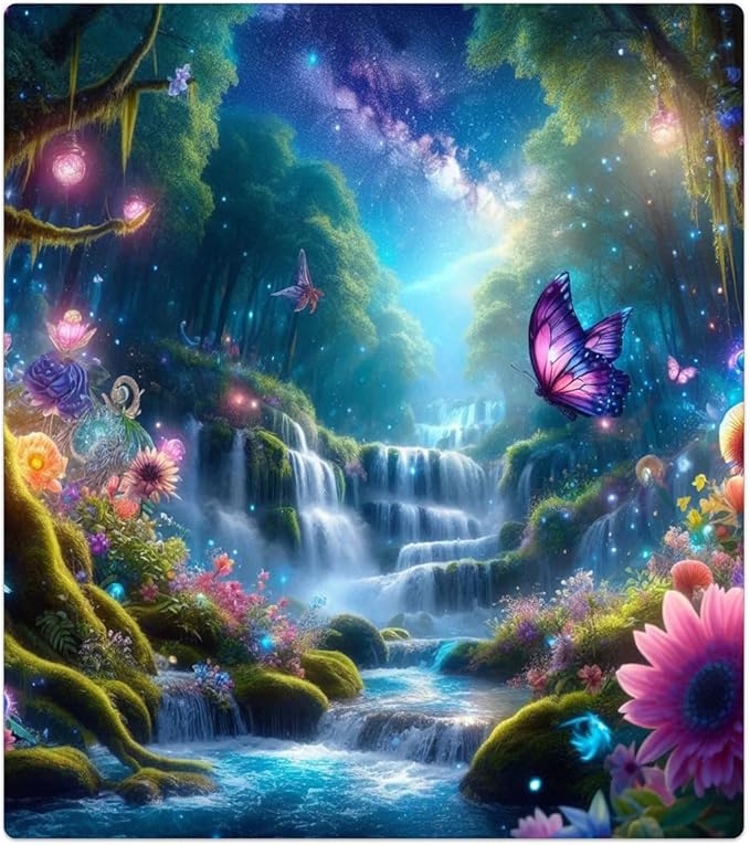 Dishwasher Magnet Cover Forest Flower Water Dishwasher Decorative Cover Front Dishwasher Door Cover Reuseable Dishwasher Cover Panel Decal for Kitchen Refrigerator Home Appliances 23" X 26"