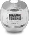 MAGiC COM multi-Functional Digital Rice Cooker 10 Cup Uncooked (20 Cup Cooked), 15-in-1 Programmable Electric Rice & Grain Cooker with Auto Clean, Non-Stick Pot, Steamer Basket, 24H Delay Timer, and Auto Keep Warm(White)