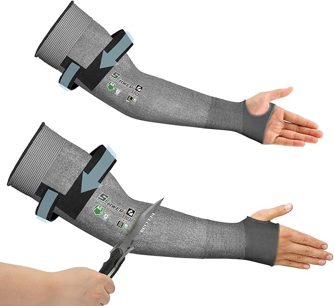 Schwer AIR-SKIN ANSI A6 Cut Resistant Arm Sleeves for Men & Women S903, Non-PFAS Arm Protectors for High Risk Work, Arm Protectors for Thin Skin, Gardening Sleeves for Farming, Lightweight, Breathable